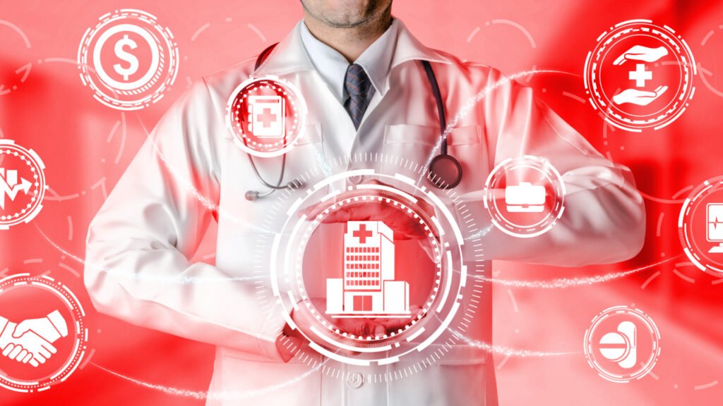 Healthcare digital marketing UAE doctor reviewing SEO analytics